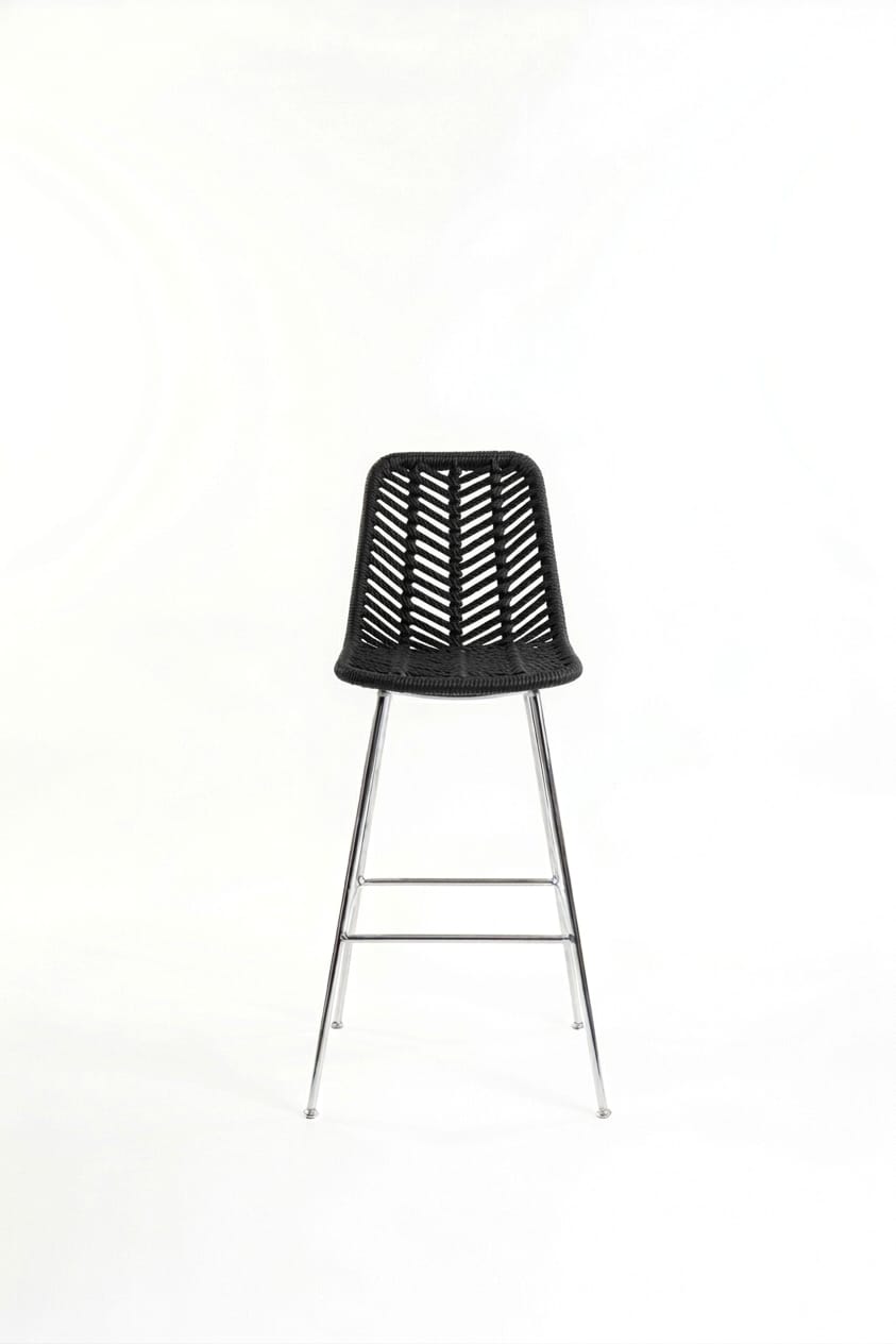 Niza Marfil Tejido Negro Metal Plateado