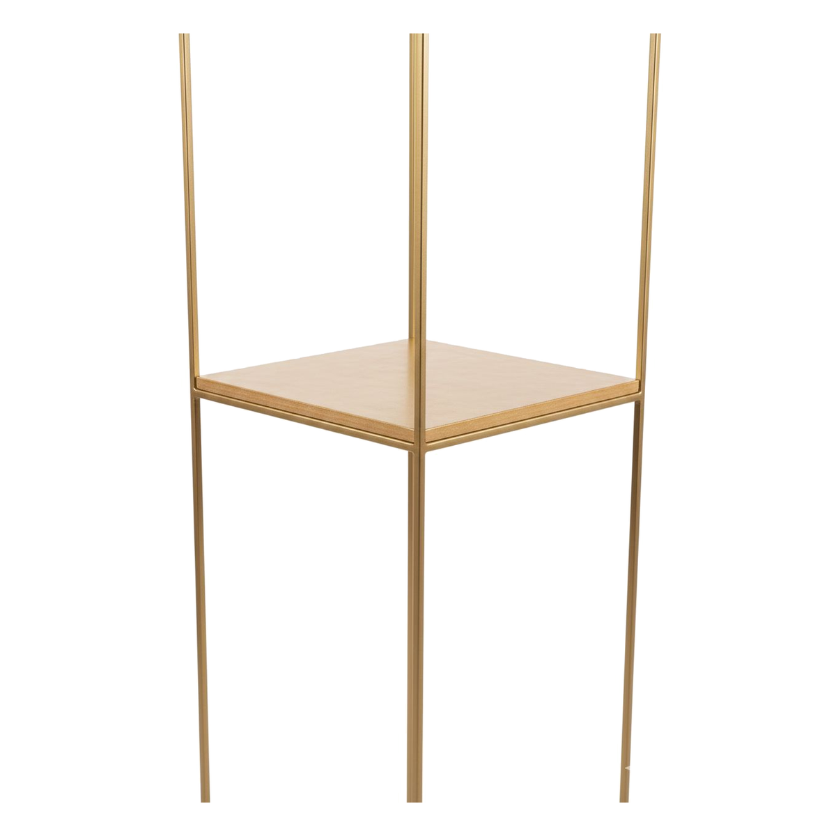 Oro Prism – Pedestal Dorado con Repisa