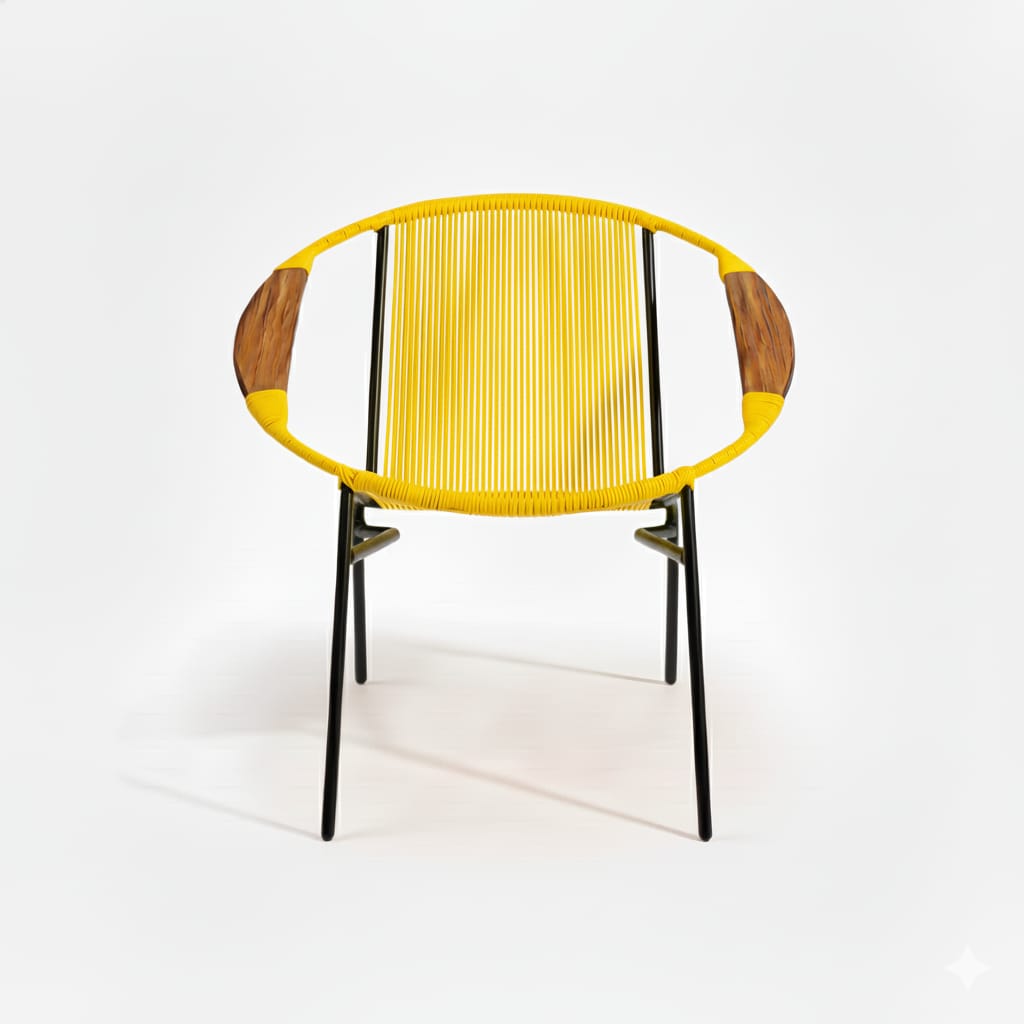 Artesa Tejido Amarillo Metal Negro