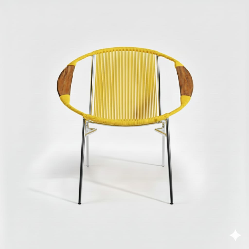 Artesa Tejido Amarillo Metal Plateado