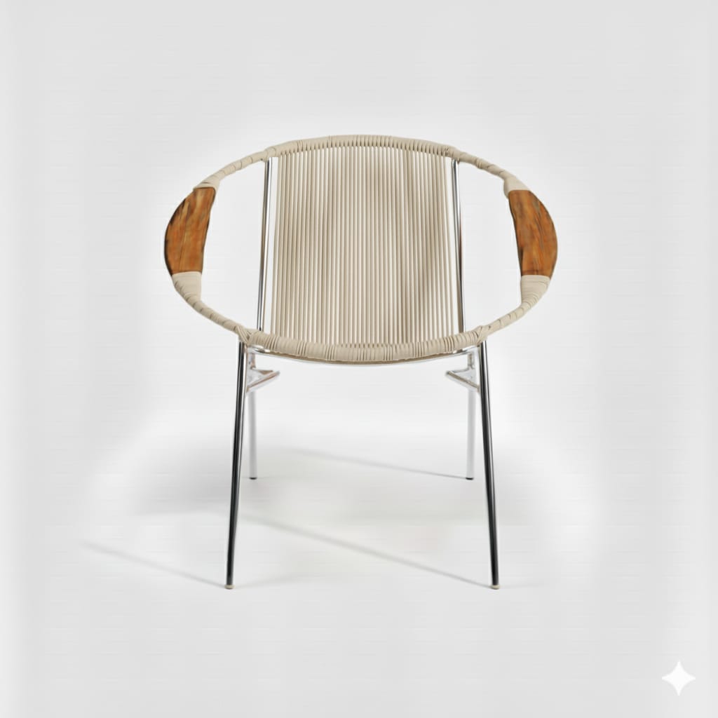 Artesa Tejido Beige Metal Plateado