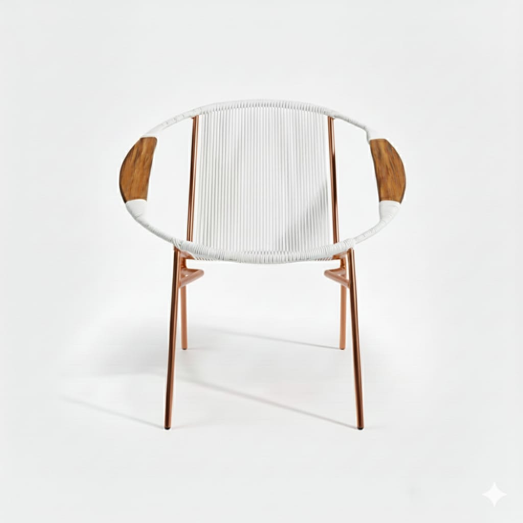 Artesa Tejido Blanco Metal Cobre