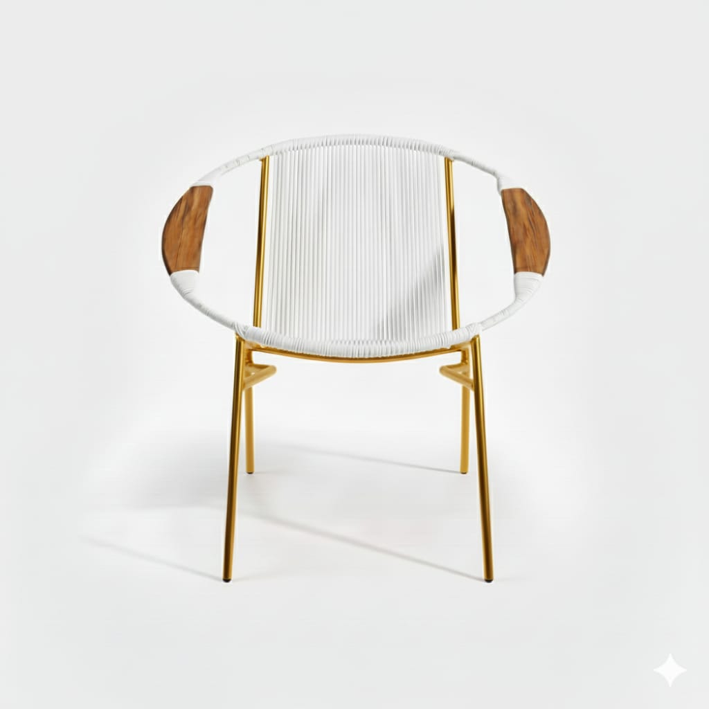 Artesa Tejido Blanco Metal Dorado