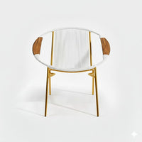 Artesa Tejido Blanco Metal Dorado