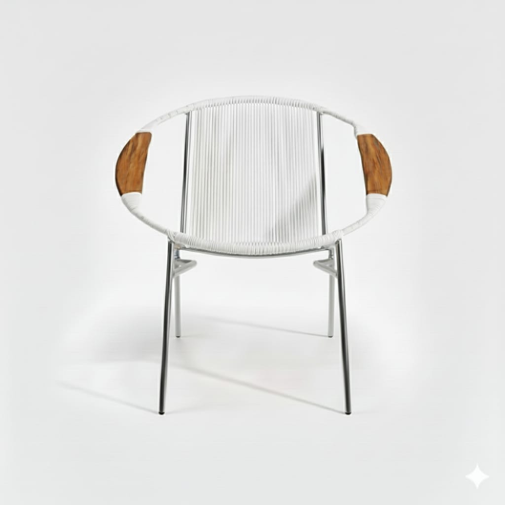 Artesa Tejido Blanco Metal Plateado