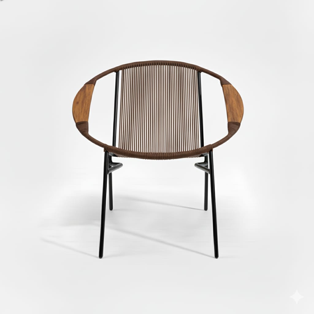 Artesa Tejido Cafe Metal Negro