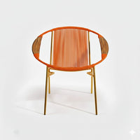Artesa Tejido Naranja Metal Dorado