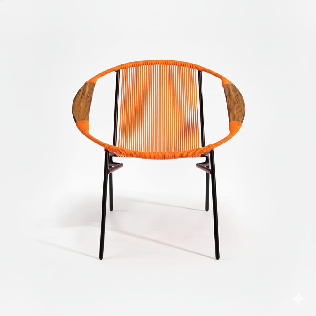 Artesa Tejido Naranja Metal Negro