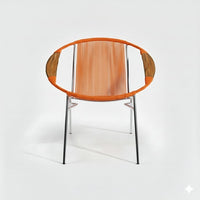 Artesa Tejido Naranja Metal Plateado
