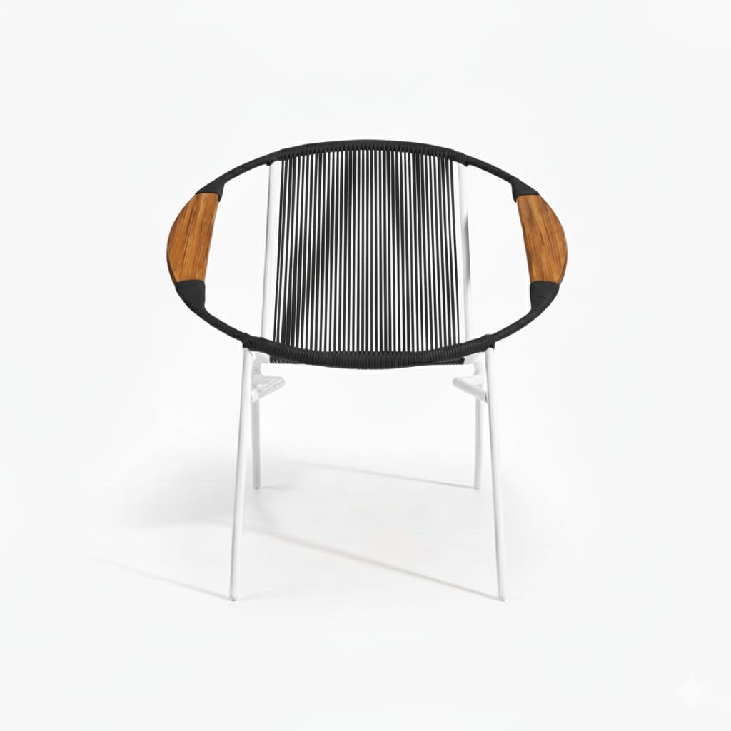 Artesa Tejido Negro Metal Blanco