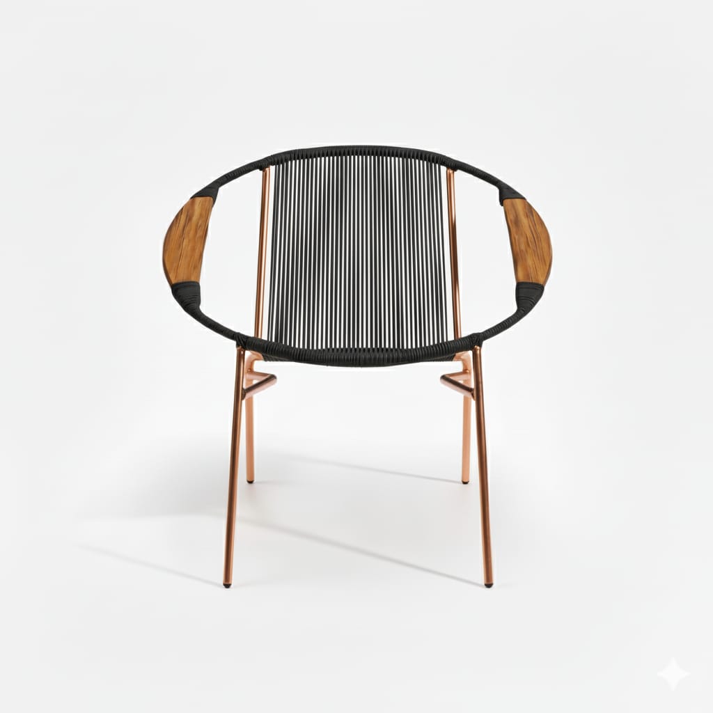 Artesa Tejido Negro Metal Cobre