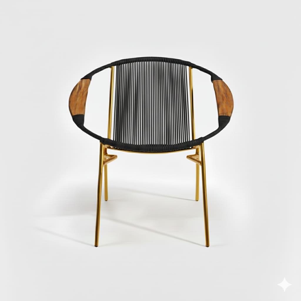 Artesa Tejido Negro Metal Dorado