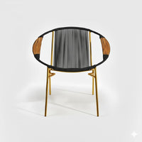 Artesa Tejido Negro Metal Dorado