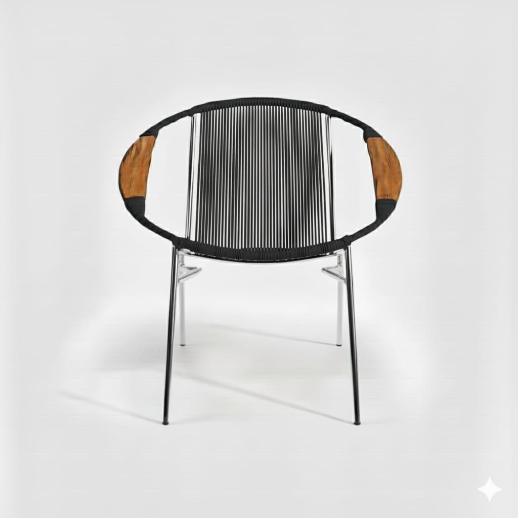 Artesa Tejido Negro Metal Plateado