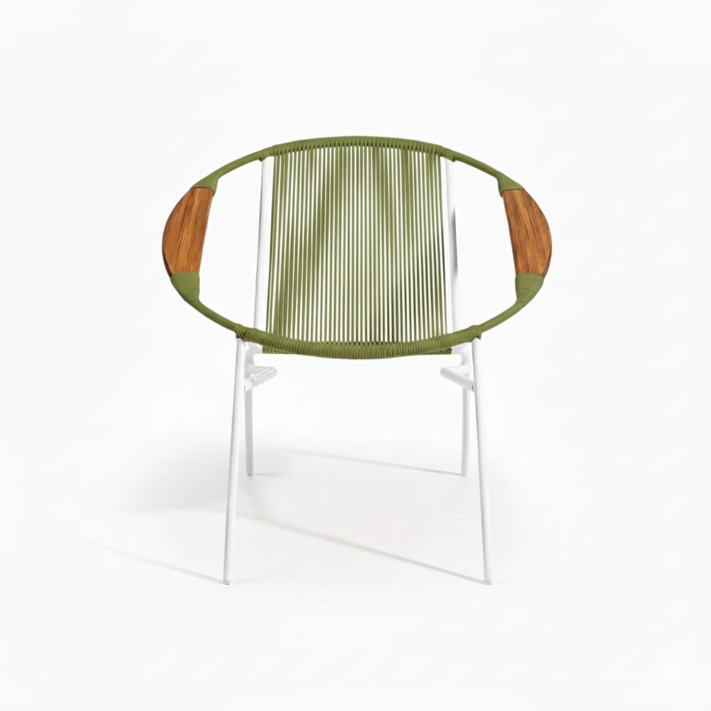Artesa Tejido Verde Oliva Metal Blanco
