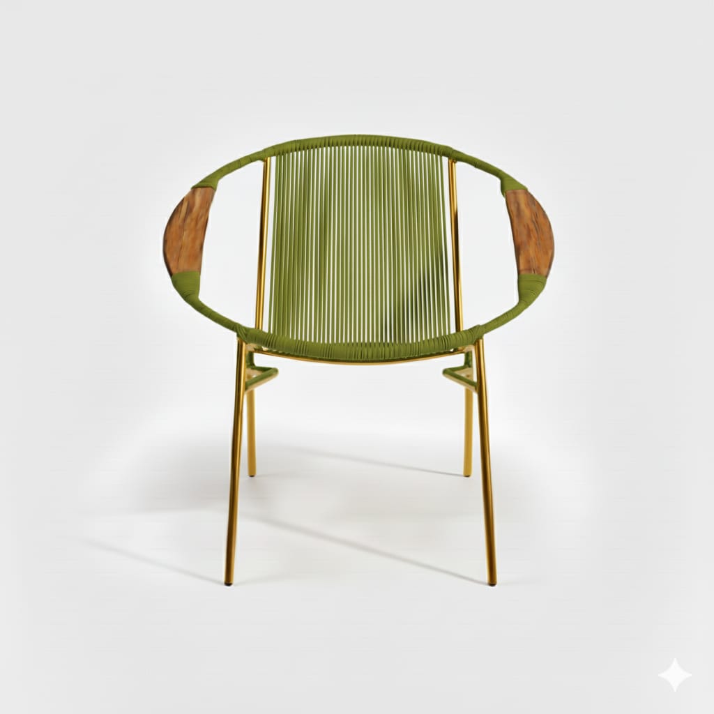 Artesa Tejido Verde Oliva Metal Dorado