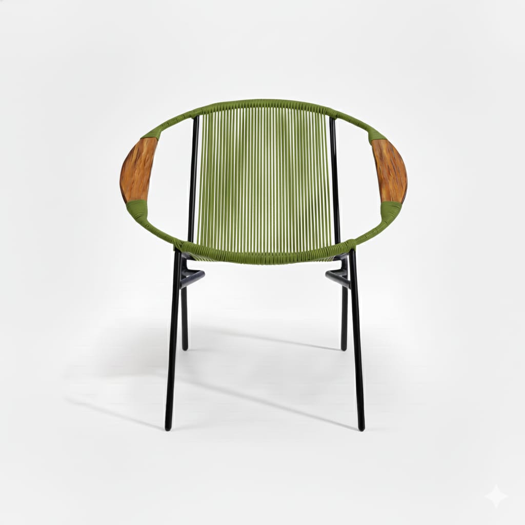 Artesa Tejido Verde Oliva Metal Negro