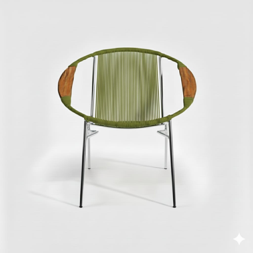 Artesa Tejido Verde Oliva Metal Plateado