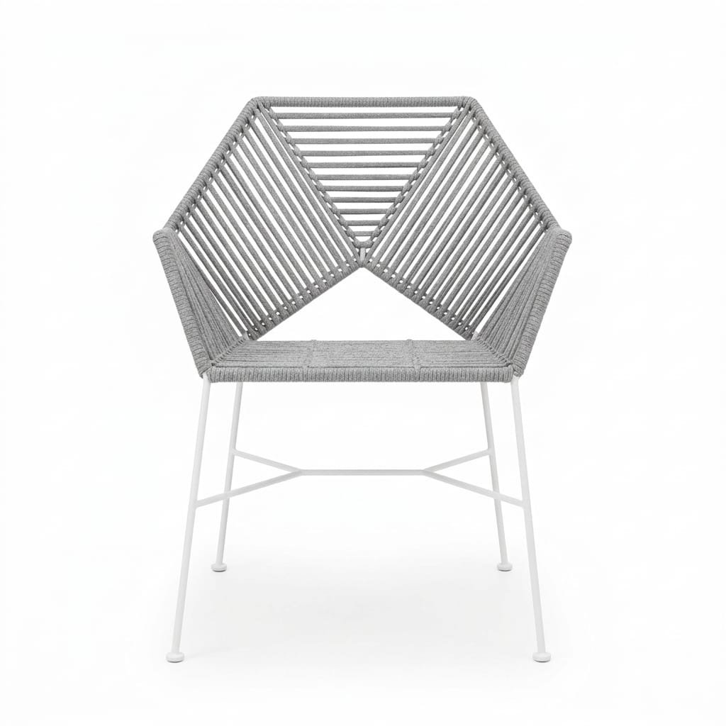 Bari Tejido Gris Metal Blanco