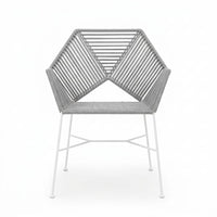 Bari Tejido Gris Metal Blanco