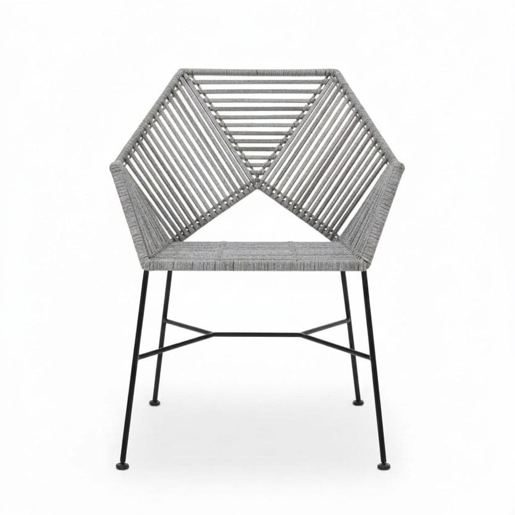 Bari Tejido Gris Metal Negro
