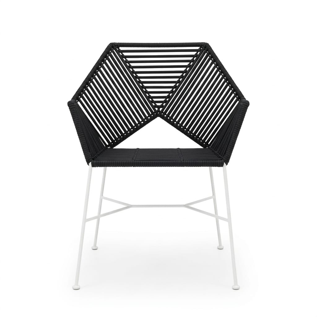Bari Tejido Negro Metal Blanco