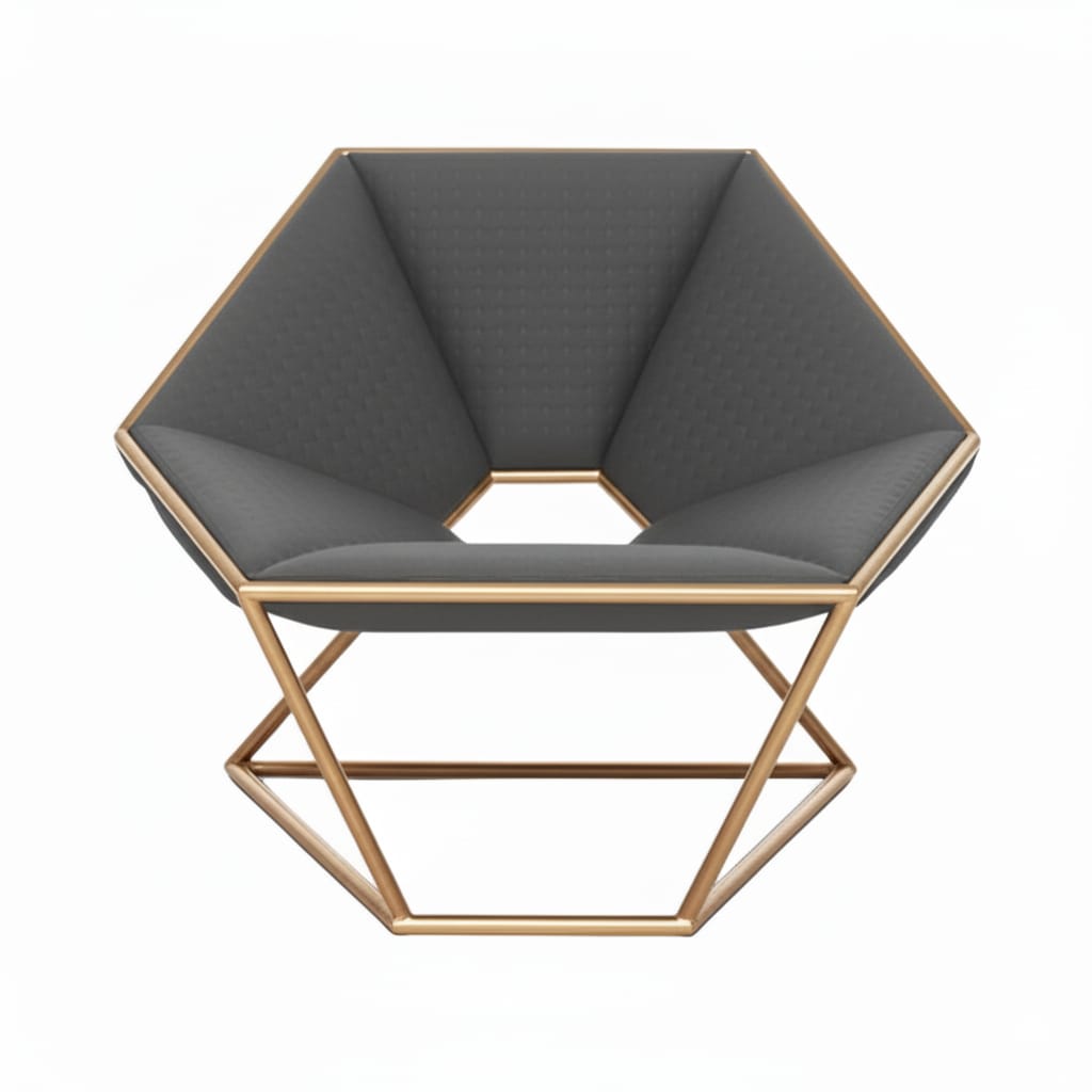 Crystalline Black Tapizado Gris Metal Dorado