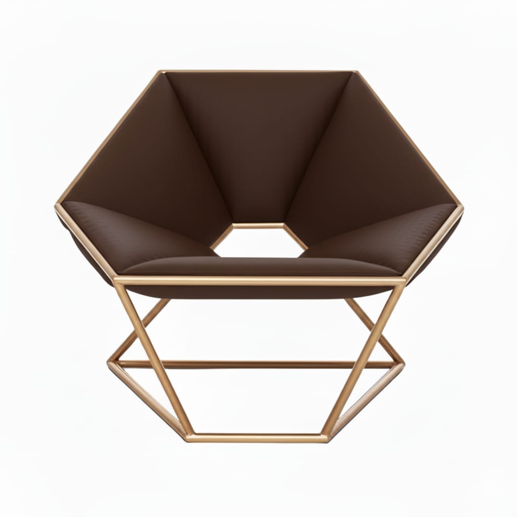 Crystalline Black Tapizado Marron Metal Dorado