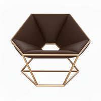 Crystalline Black Tapizado Marron Metal Dorado