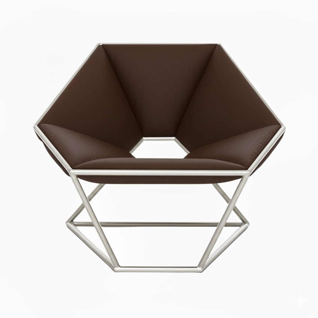 Crystalline Black Tapizado Marron Metal Plateado