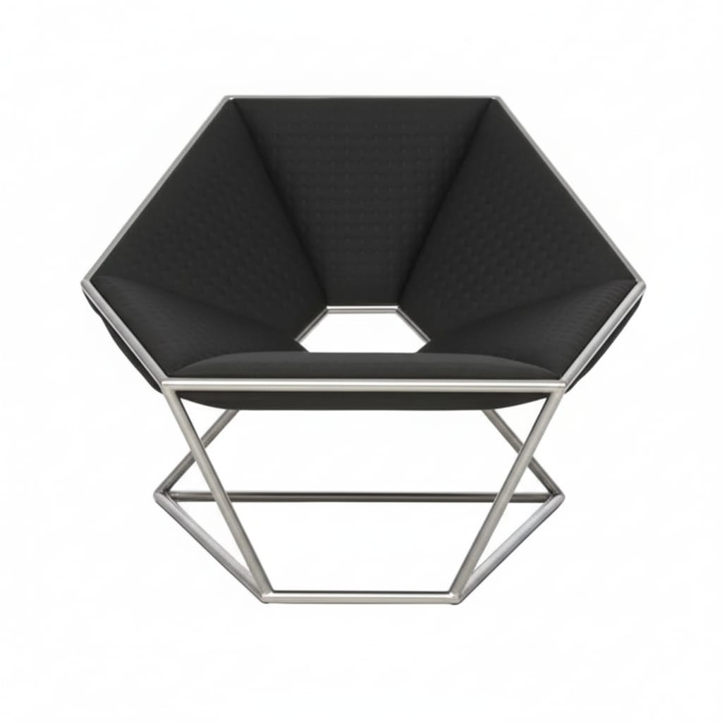 Crystalline Black Tapizado Negro Metal Plateado