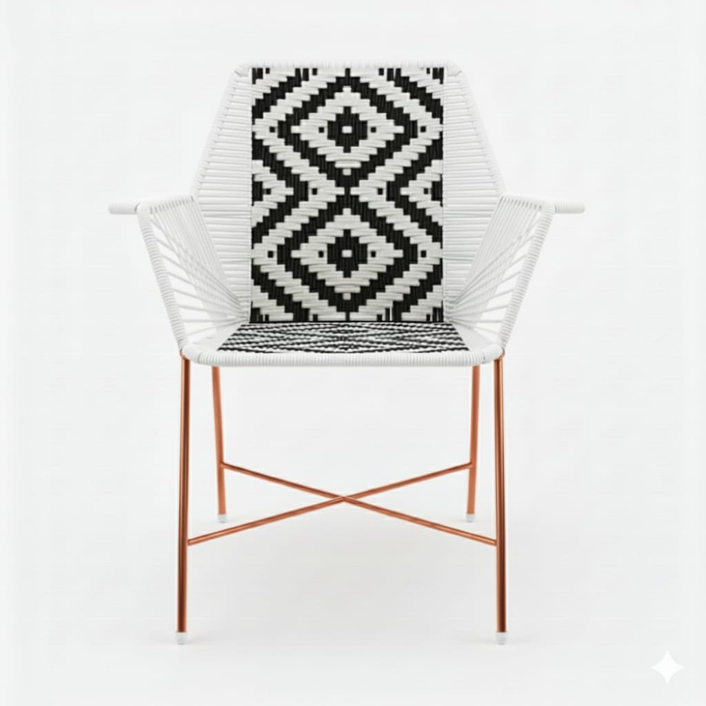 Diamont Gold Tejido Blanco, Negro Metal Cobre