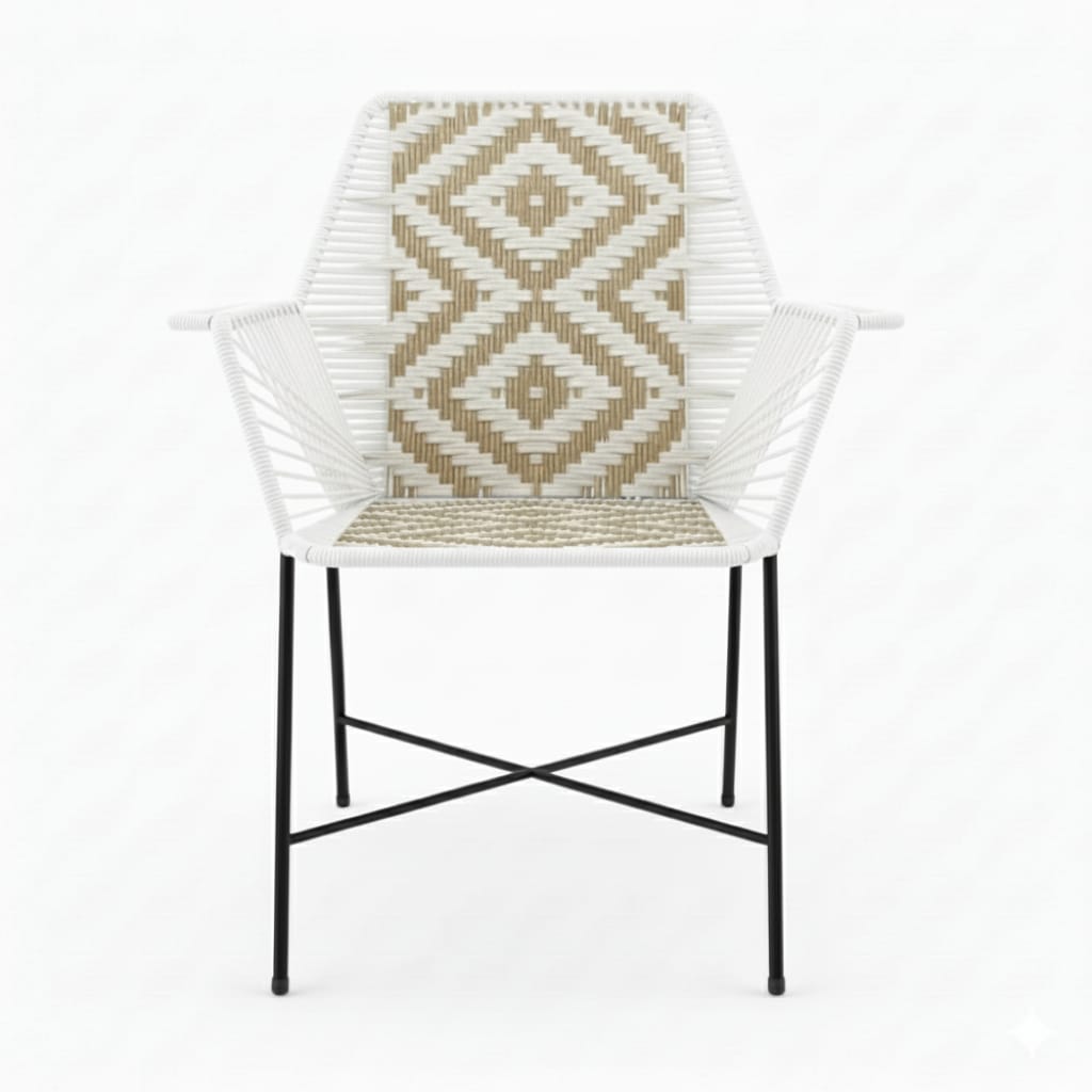 Diamont Gold Tejido Blanco, Negro Metal Negro