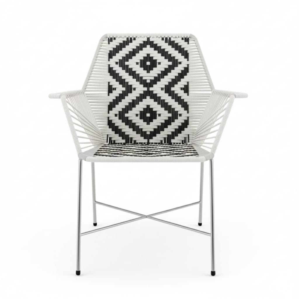 Diamont Gold Tejido Blanco, Negro Metal Plateado