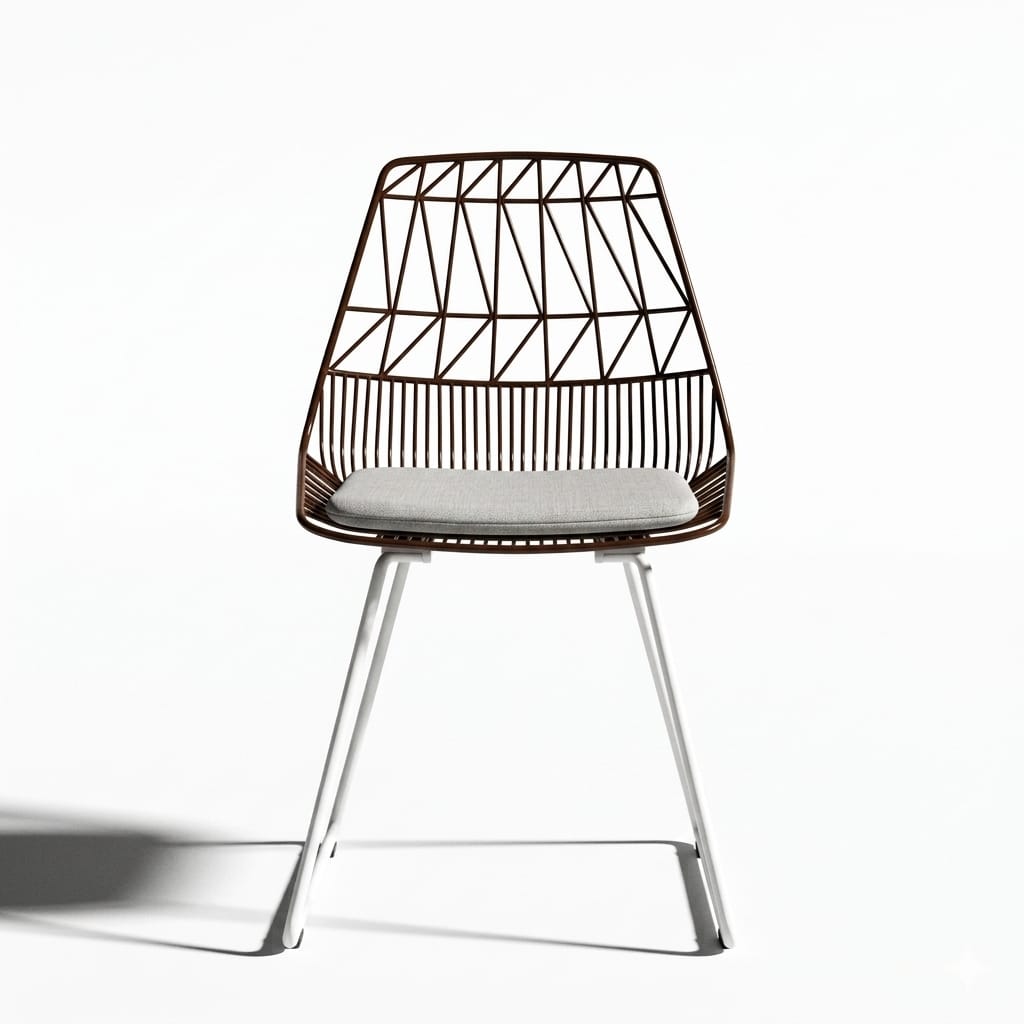 Linear Glam Cojin Beige Tejido Cafe Metal Blanco