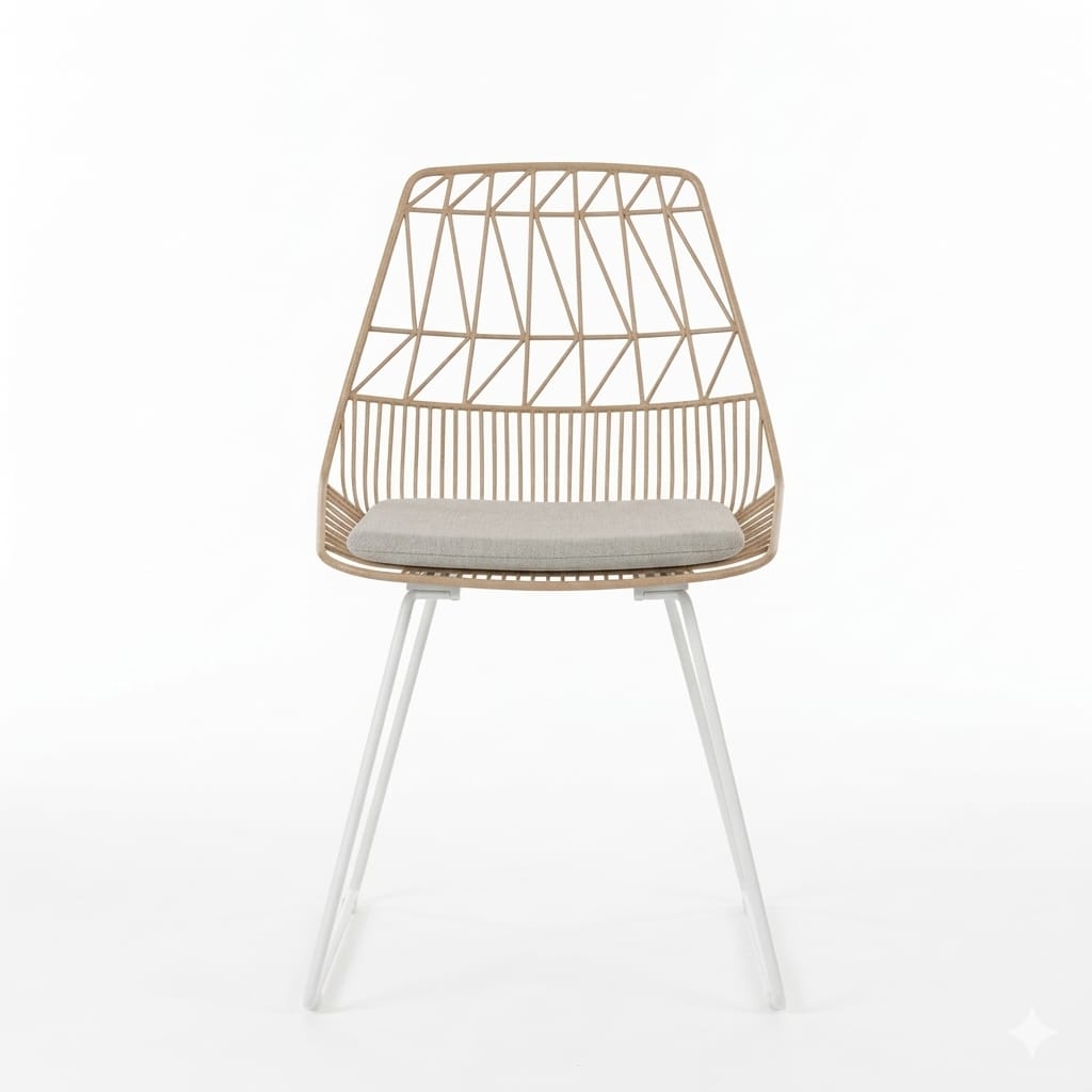 Linear Glam Cojin Beige Tejido CremaMetal Blanco