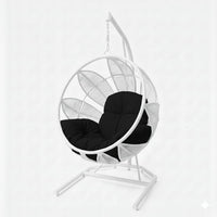 Lotus Lounge Base Blanca Tejido Blanco Cojineria Negro