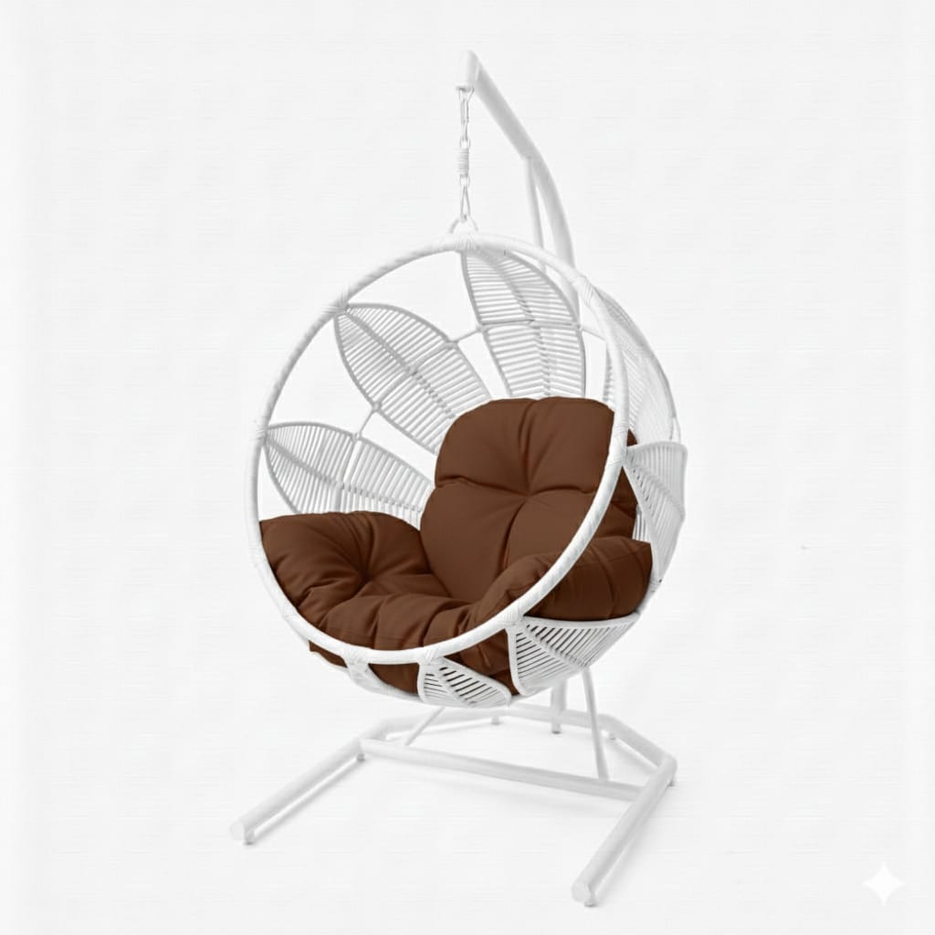 Lotus Lounge Base Blanca Tejido Blanco Cojineria cafe