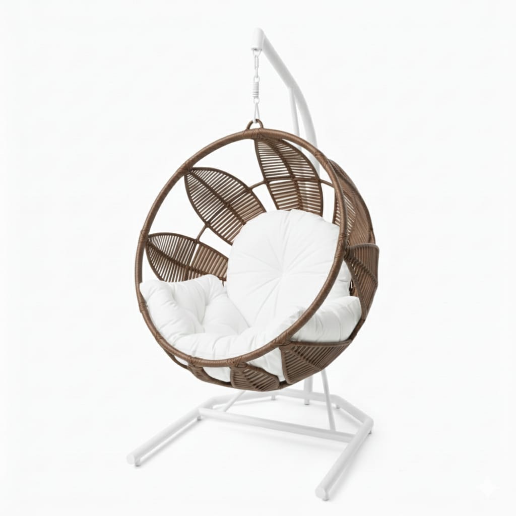 Lotus Lounge Base Blanca Tejido Caramelo Cojineria Blanco