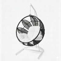 Lotus Lounge Base Blanca Tejido Negro Cojineria Blanco
