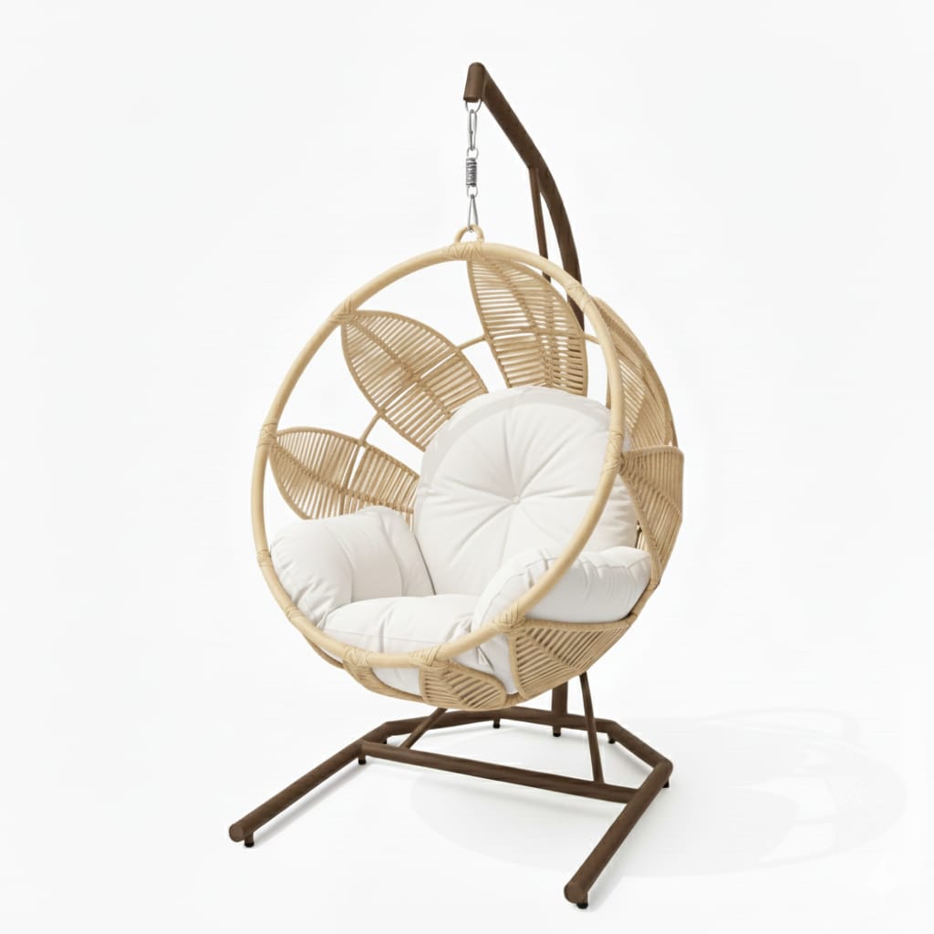 Lotus Lounge Base Cafe Tejido Beige Claro Cojineria Blanco