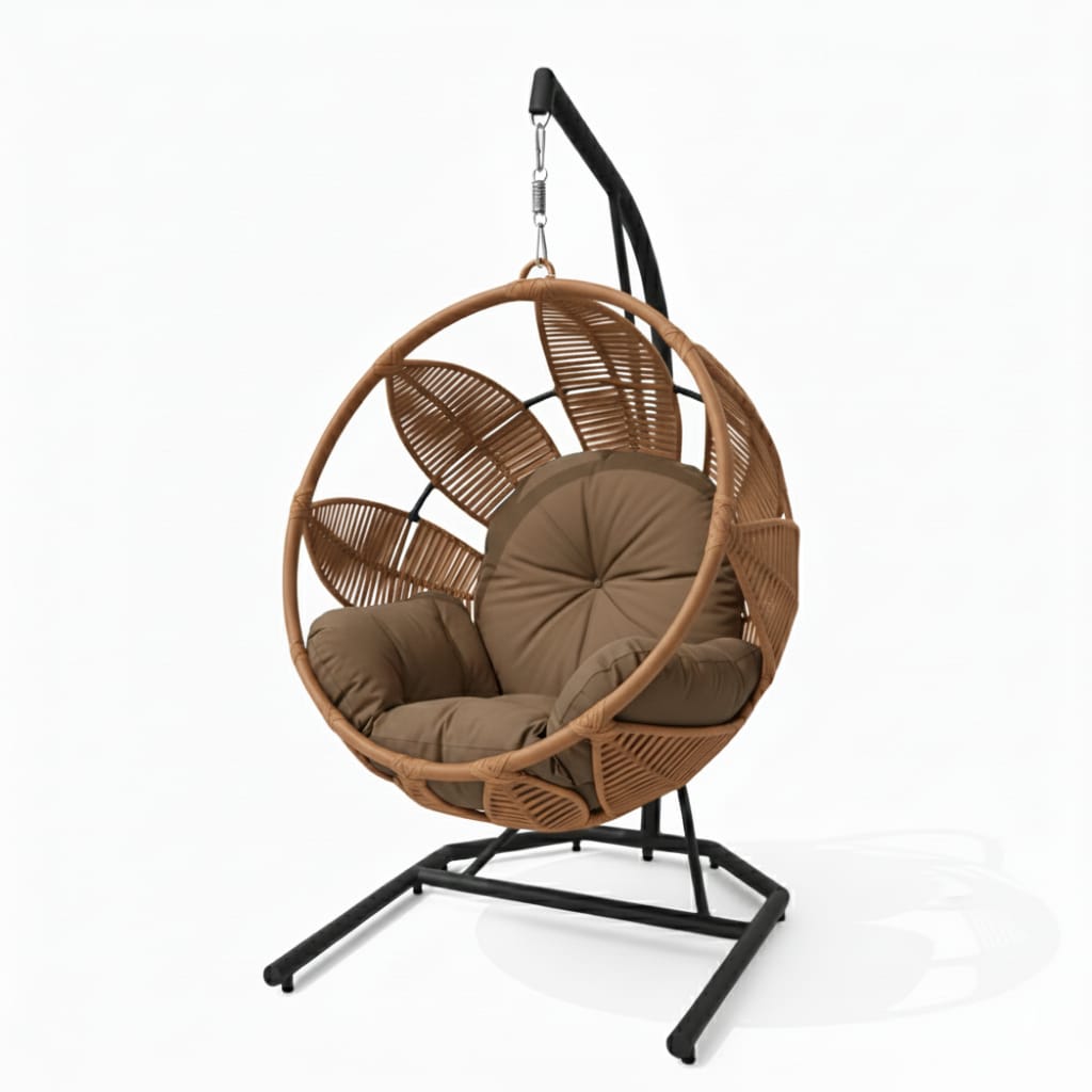 Lotus Lounge Base Negro Tejido Caramelo Cojineria Cafe