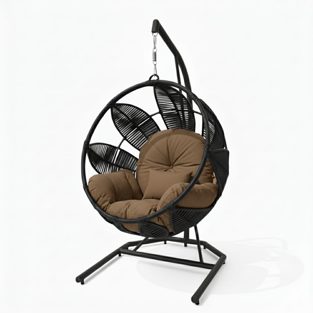 Lotus Lounge Base Negro Tejido Negro Cojineria Cafe
