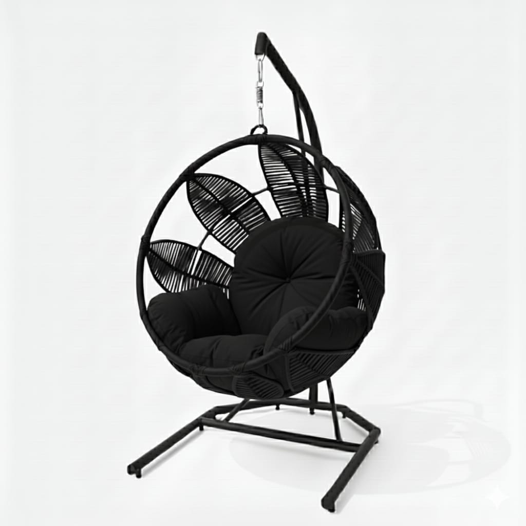 Lotus Lounge Base Negro Tejido Negro Cojineria Negro