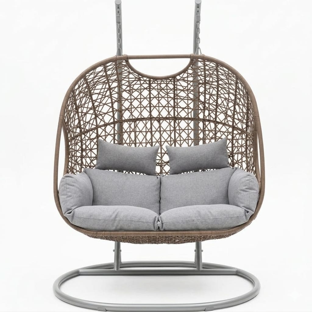 Majestic Doble Base Gris Tejido Cafe Rojizo Cojineria Gris