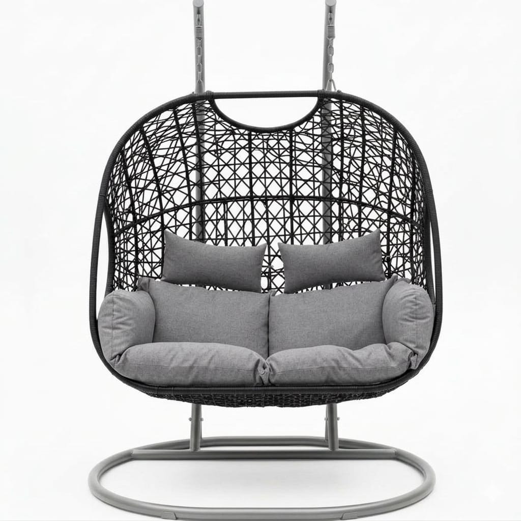 Majestic Doble Base Gris Tejido Negro Cojineria Gris