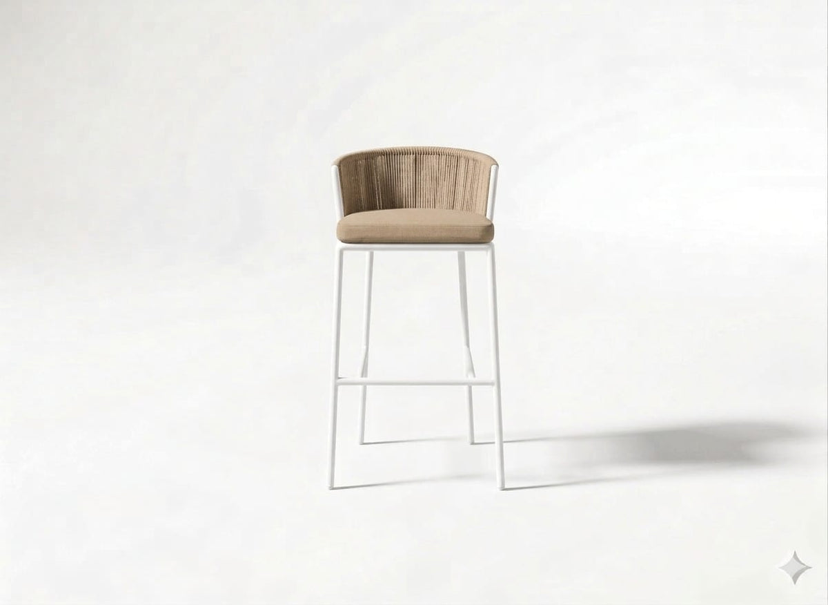 Marbella Sove Tapizado Crema Tejido Crema Metal Blanco