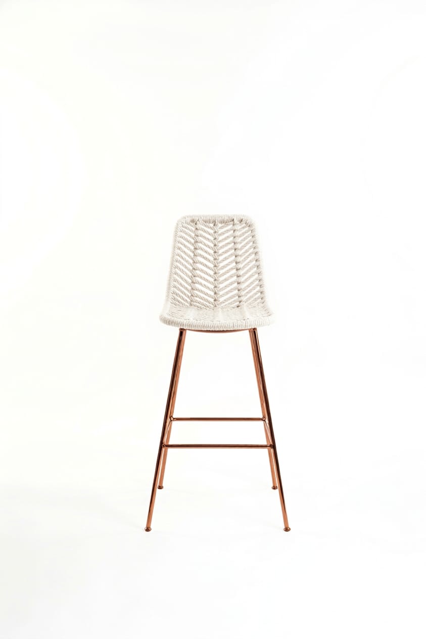 Niza Marfil Tejido Blanco Metal Cobre