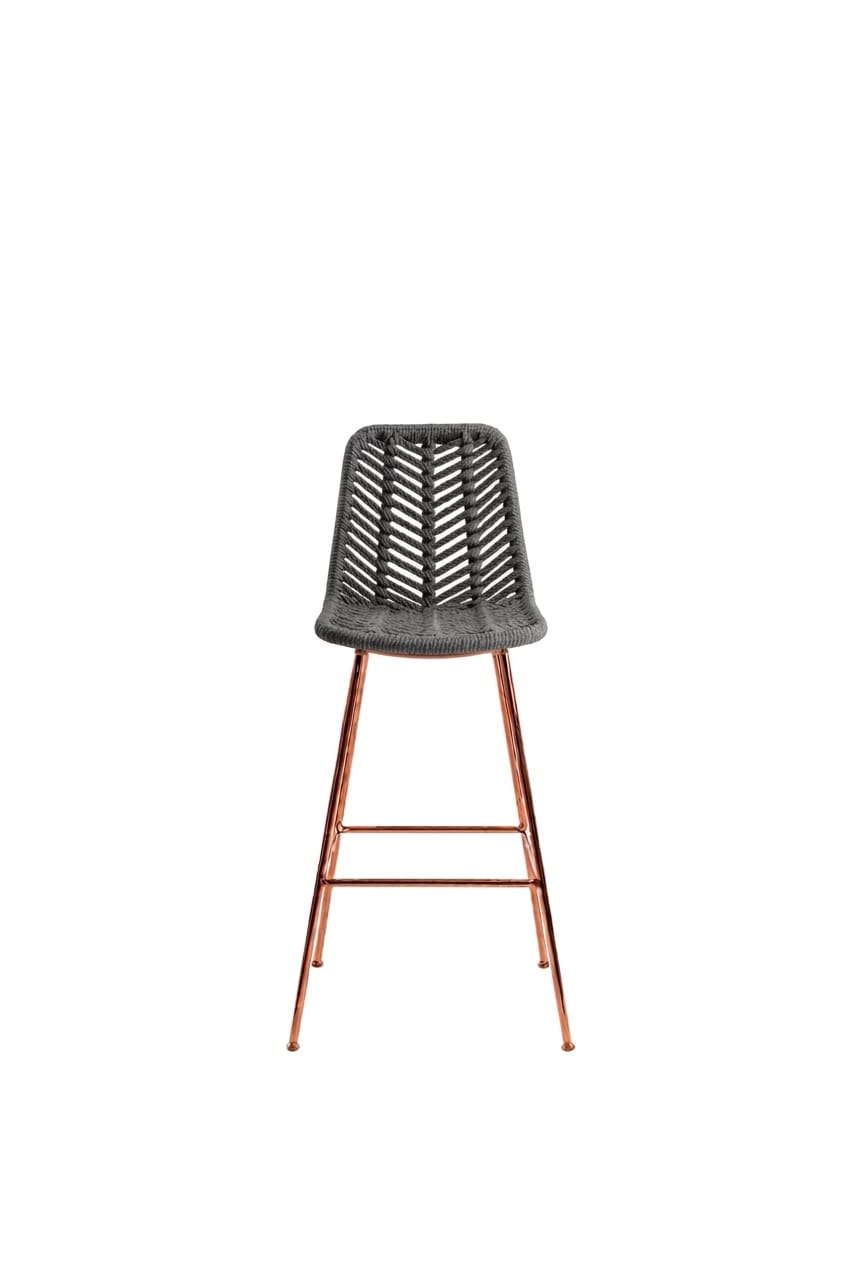 Niza Marfil Tejido Gris Metal Cobre