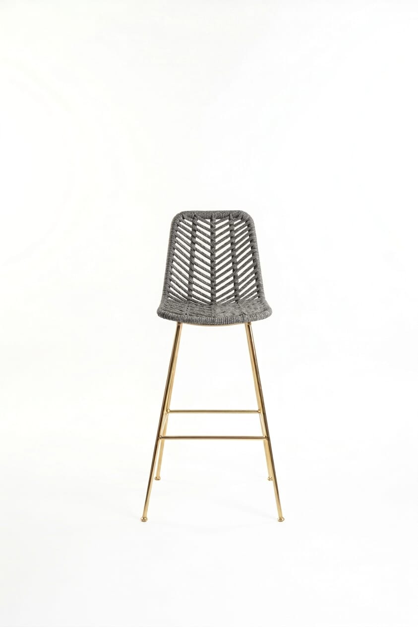 Niza Marfil Tejido Gris Metal Dorado